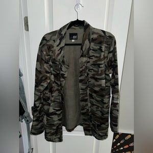 Kut Camo Distressed Studded Jacket